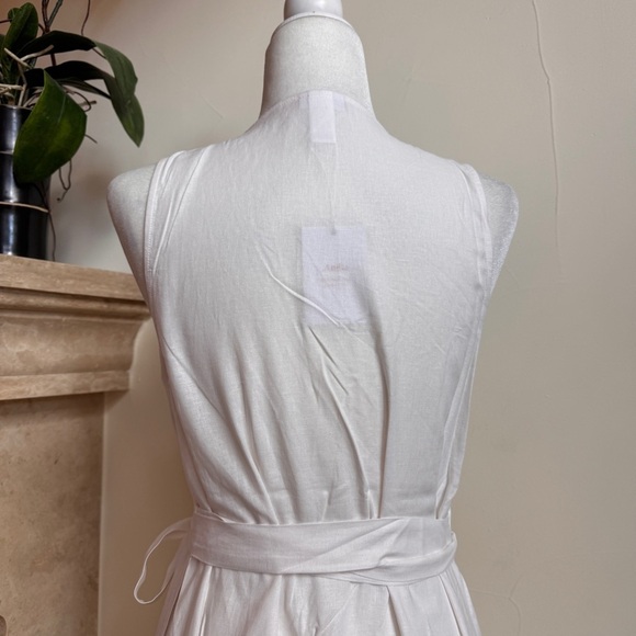 Andie Swim White Linen Sleeveless V Neck Wrap Maxi Womens Size M Swim Cover Up - Picture 5 of 15